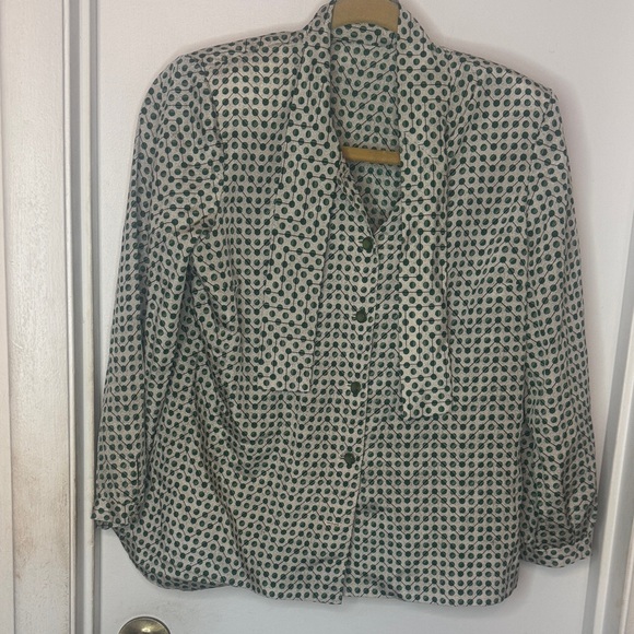 Tops - ⚠️2/$10 Polka Dot Blouse with Tie Neck